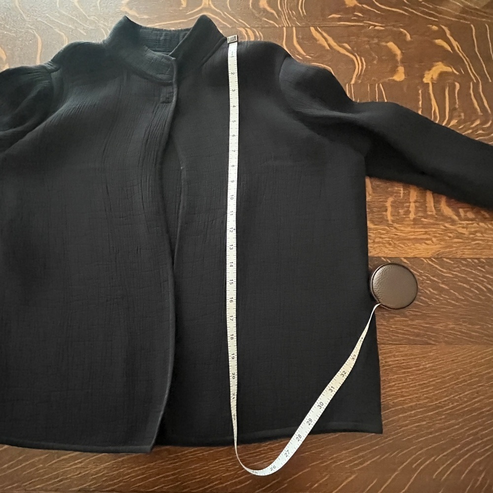 Elegant Black Open Front Cardigan/Jacket - Picture 4 of 7